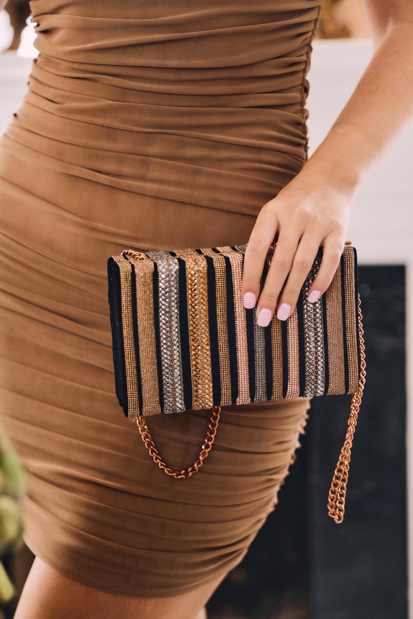 Gilded Bars Clutch