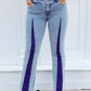 Booked and Busy Two Tone Jeans