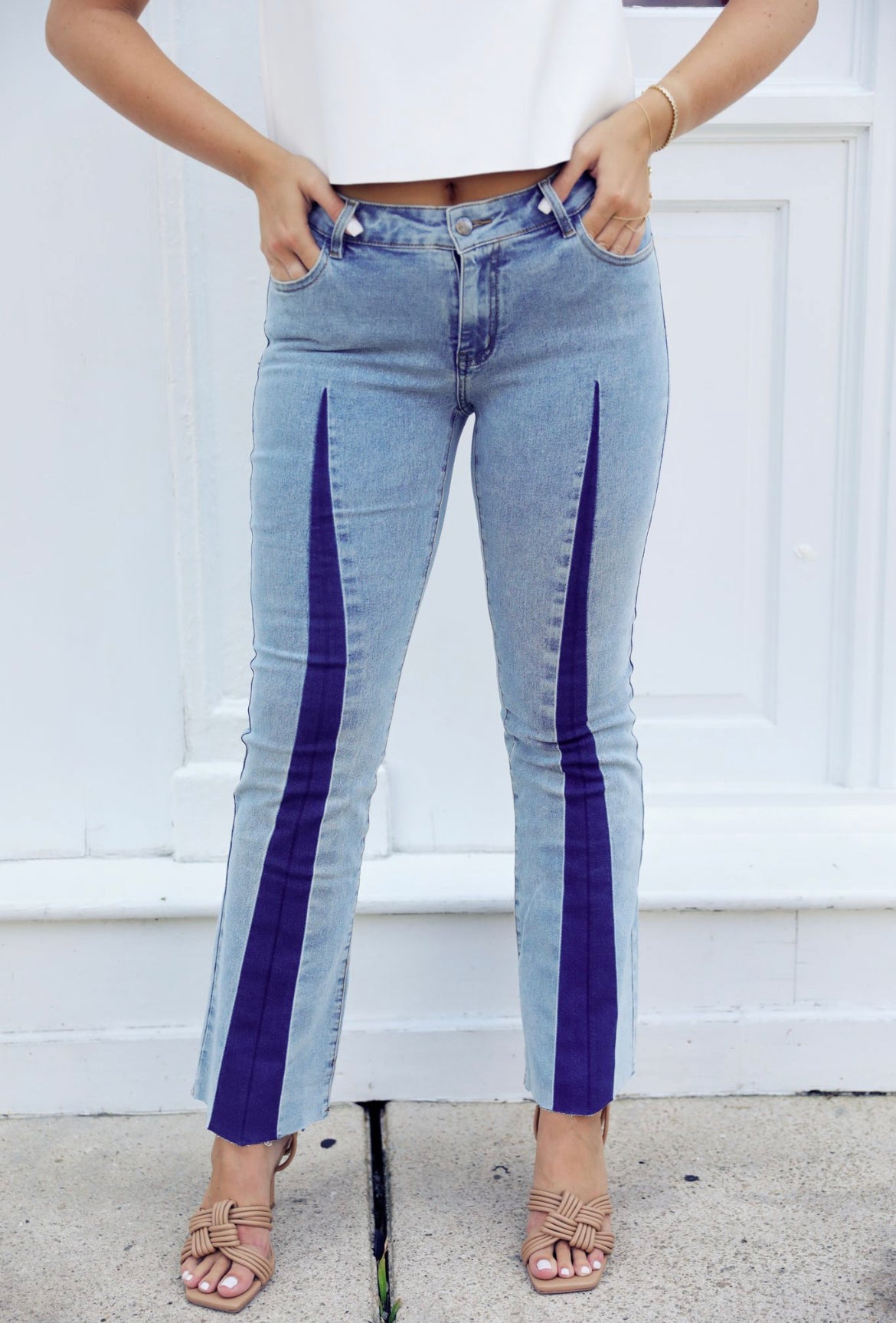Booked and Busy Two Tone Jeans