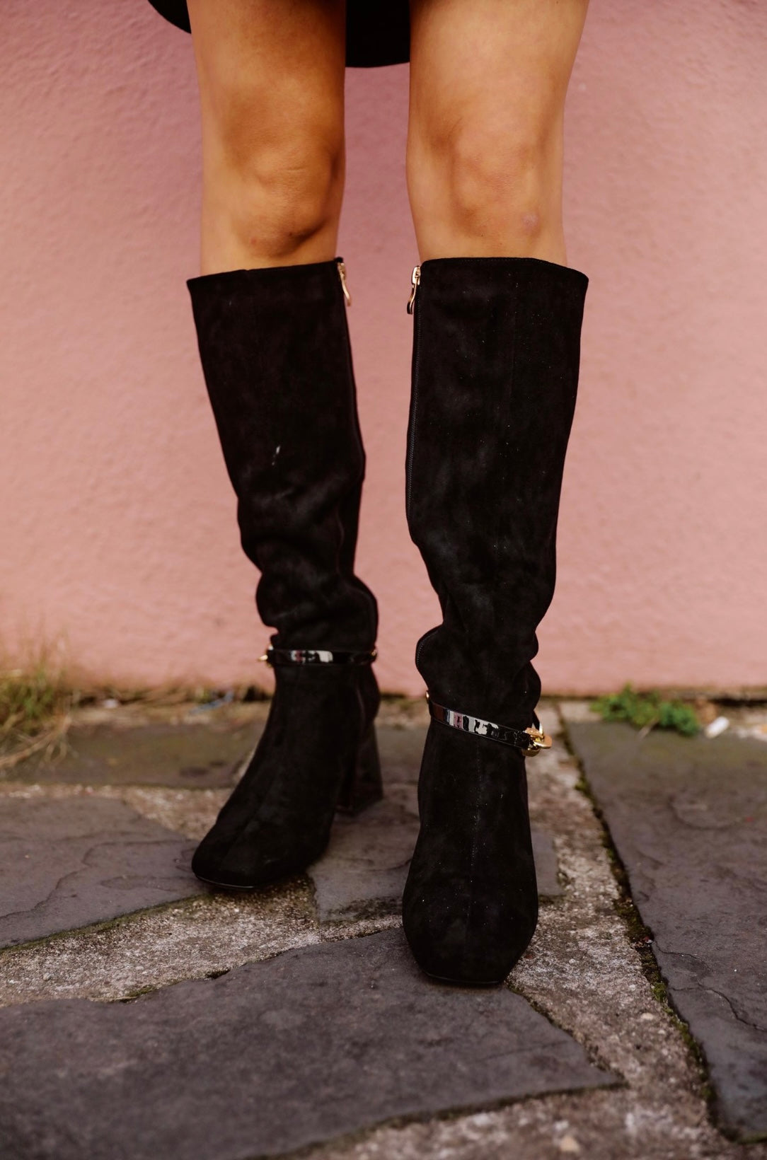 Midnight Elegance Suede Boots