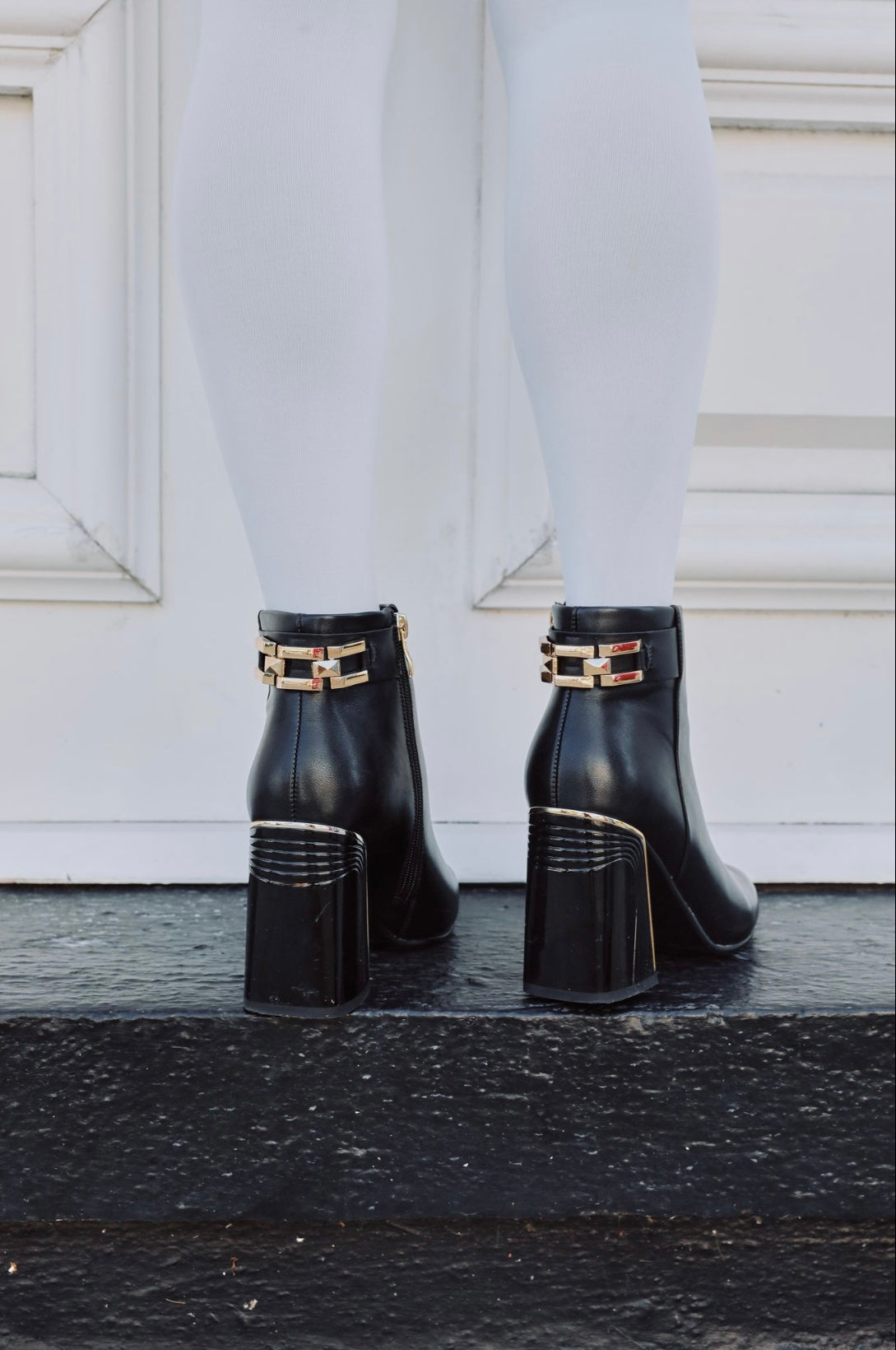 Noir Leather Booties