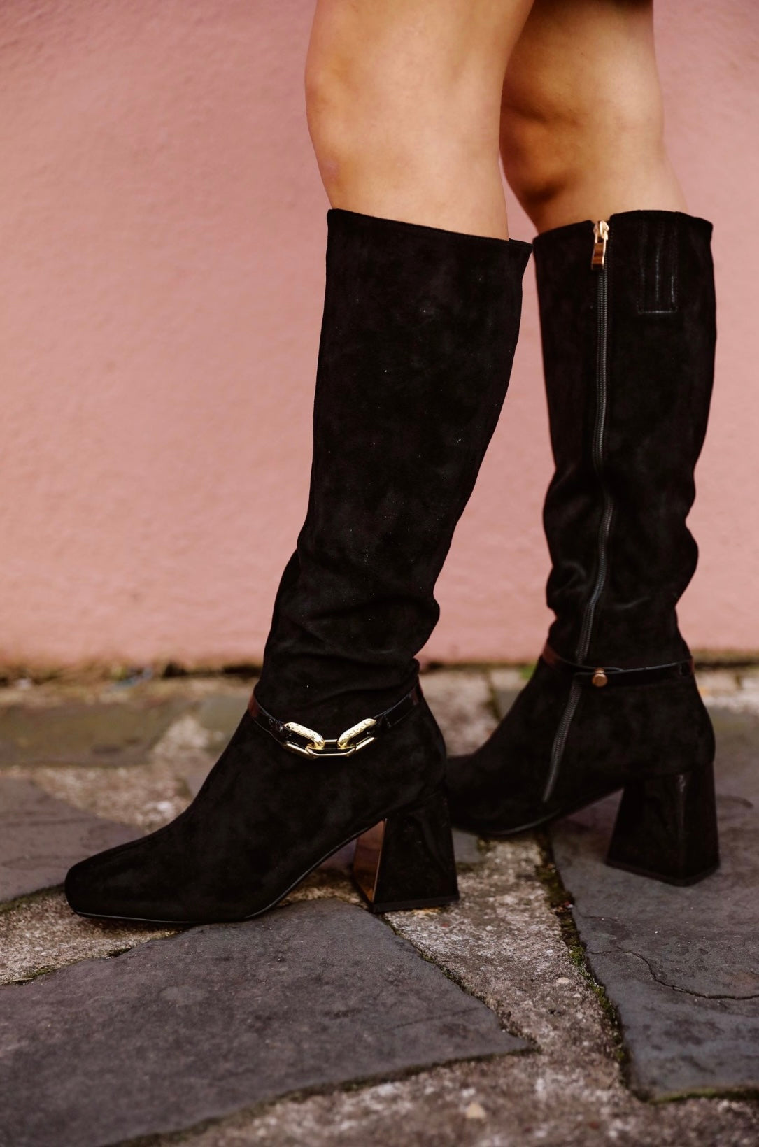 Midnight Elegance Suede Boots