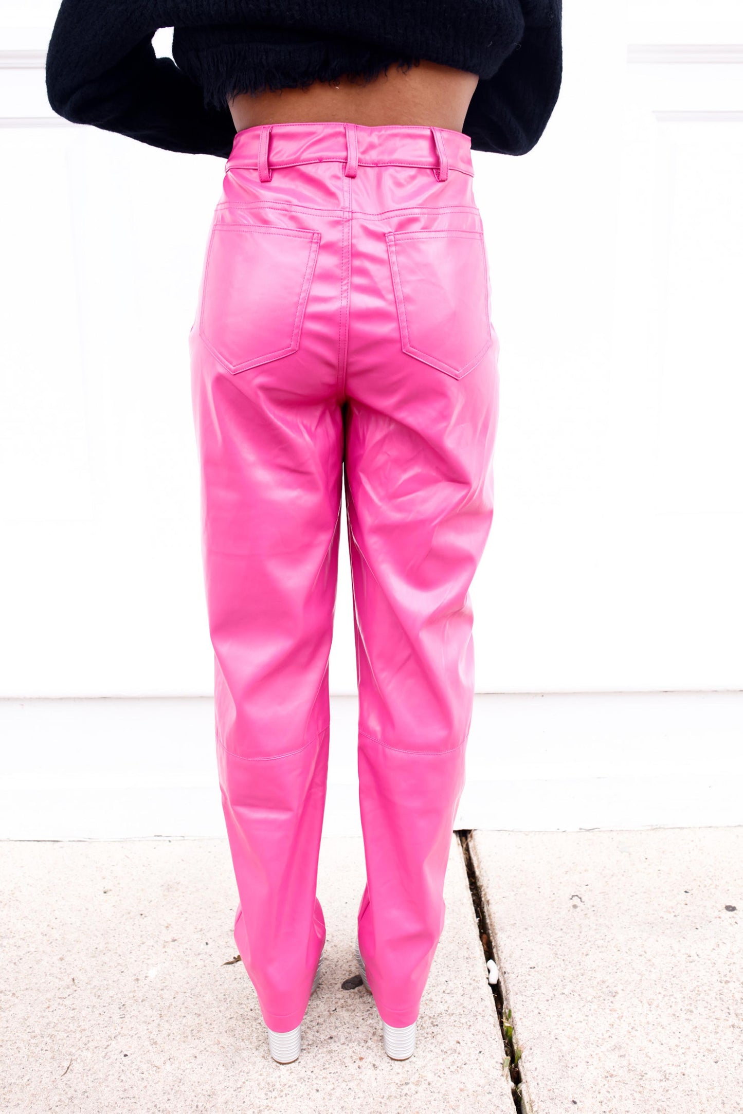 Pretty in Pink Pleather Pants