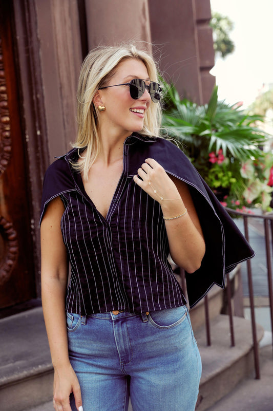 Coffee and Cocktails Top in Black