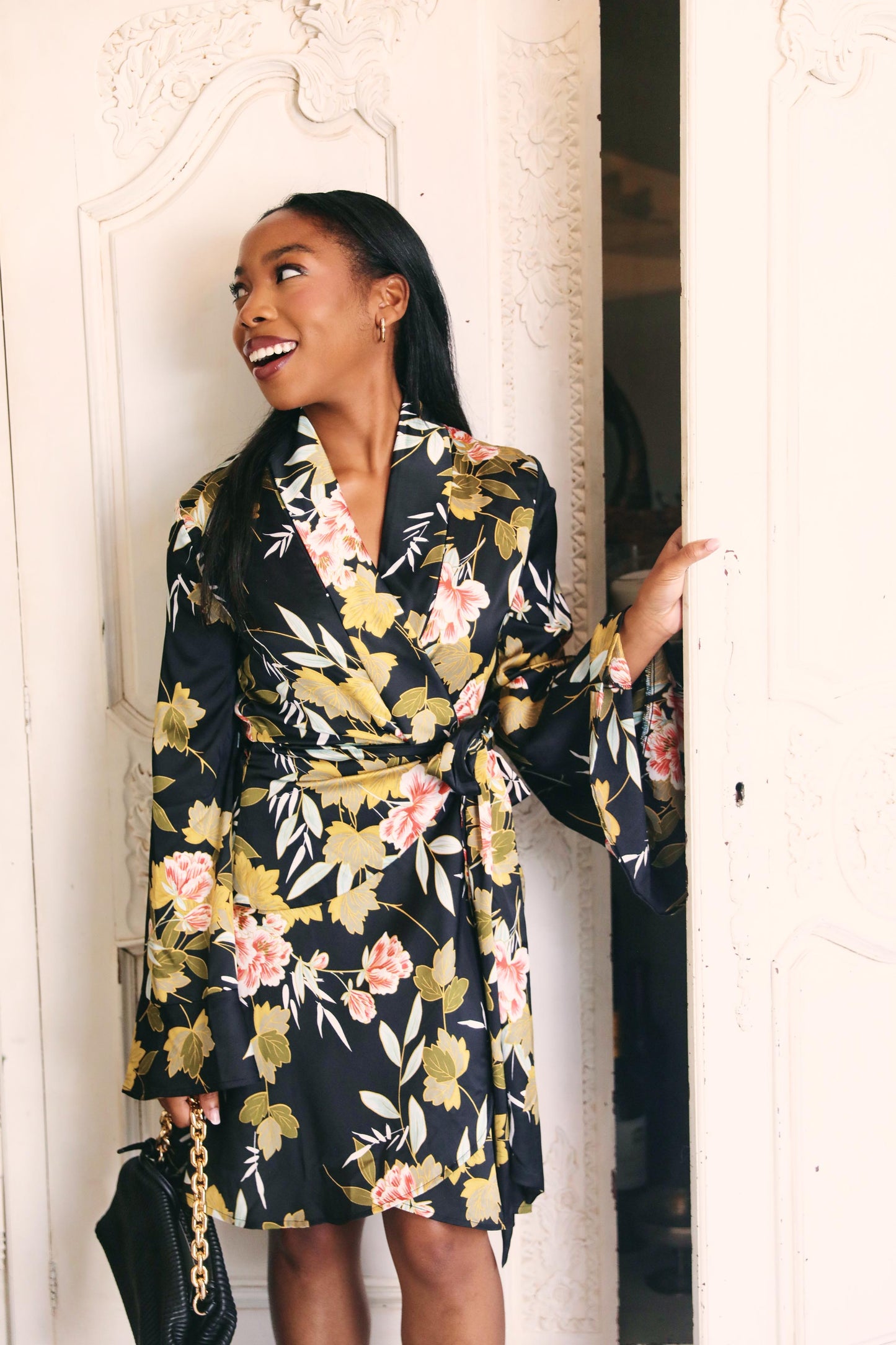 Fall Florals Wrap Dress