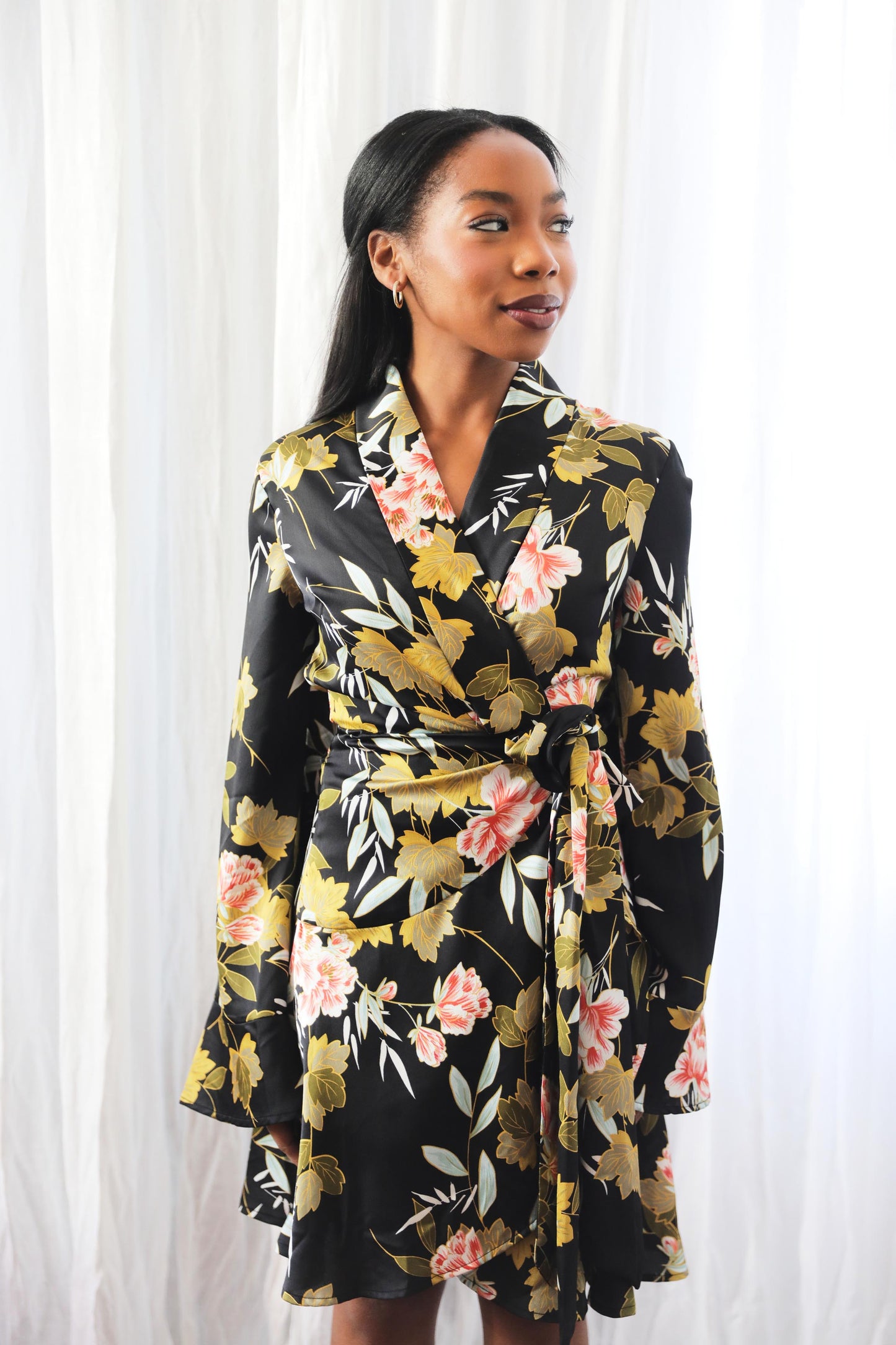 Fall Florals Wrap Dress
