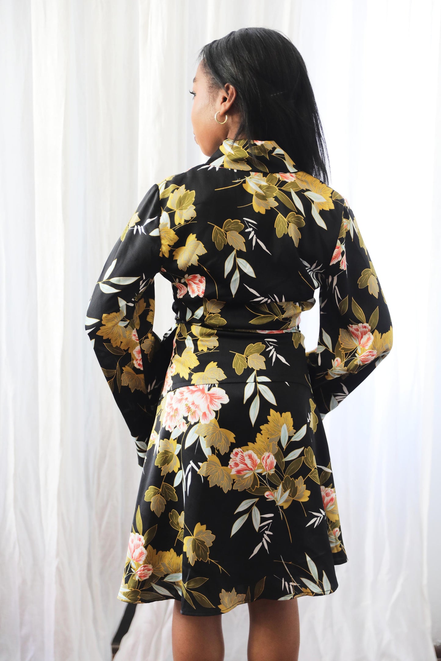 Fall Florals Wrap Dress