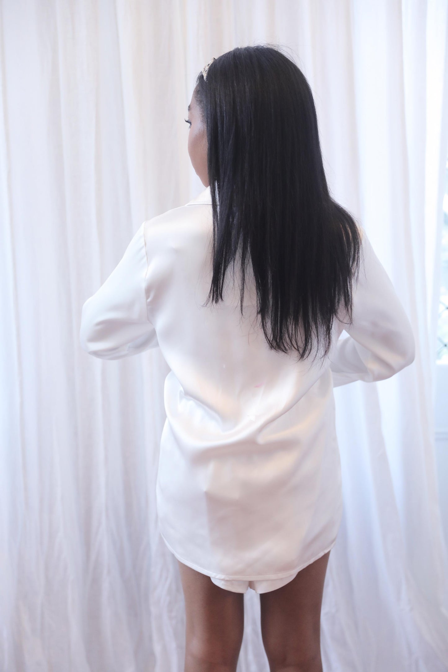 Early Mornings Pajama Top in White