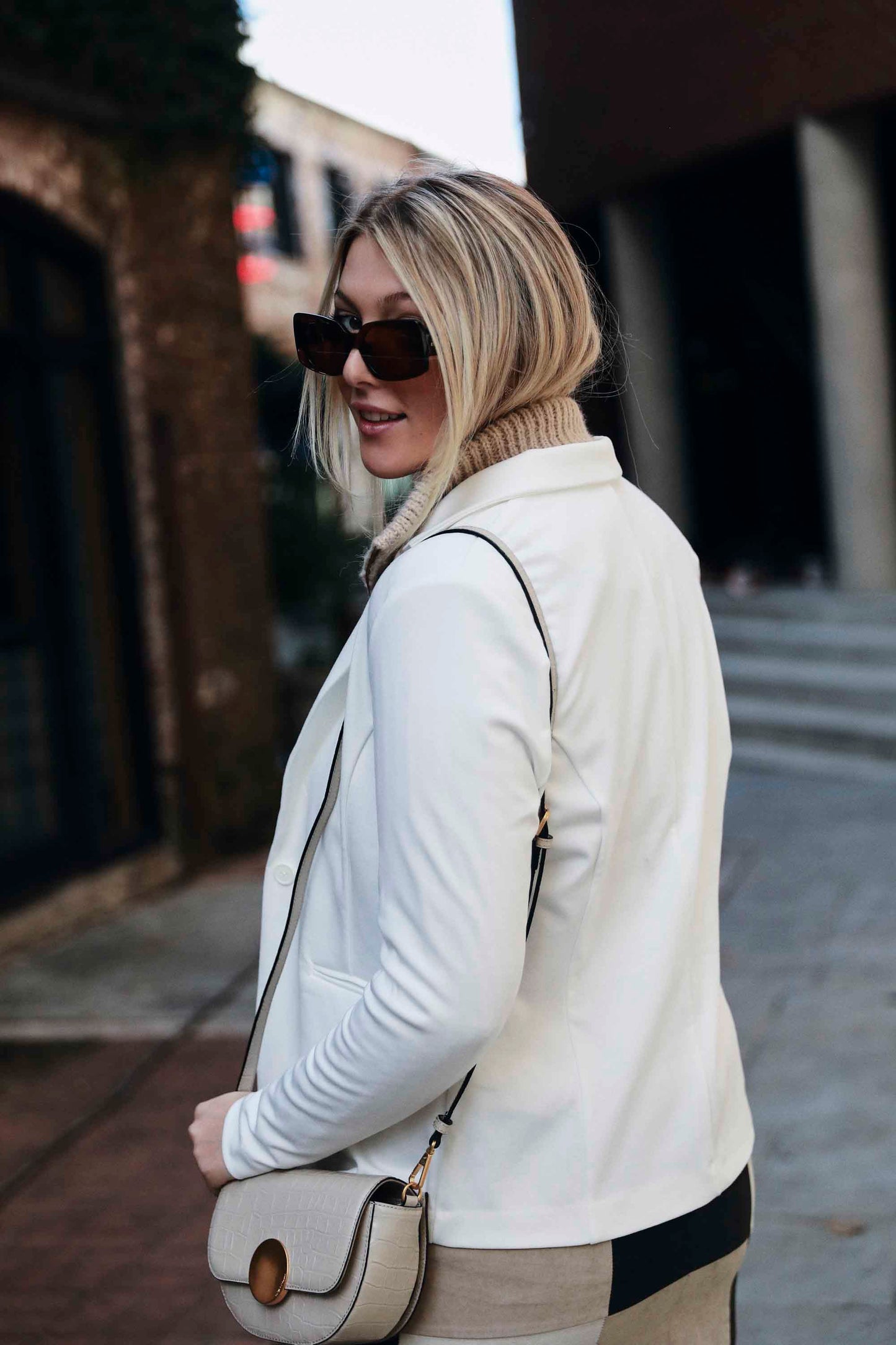 “Extra Foam Please” White Blazer