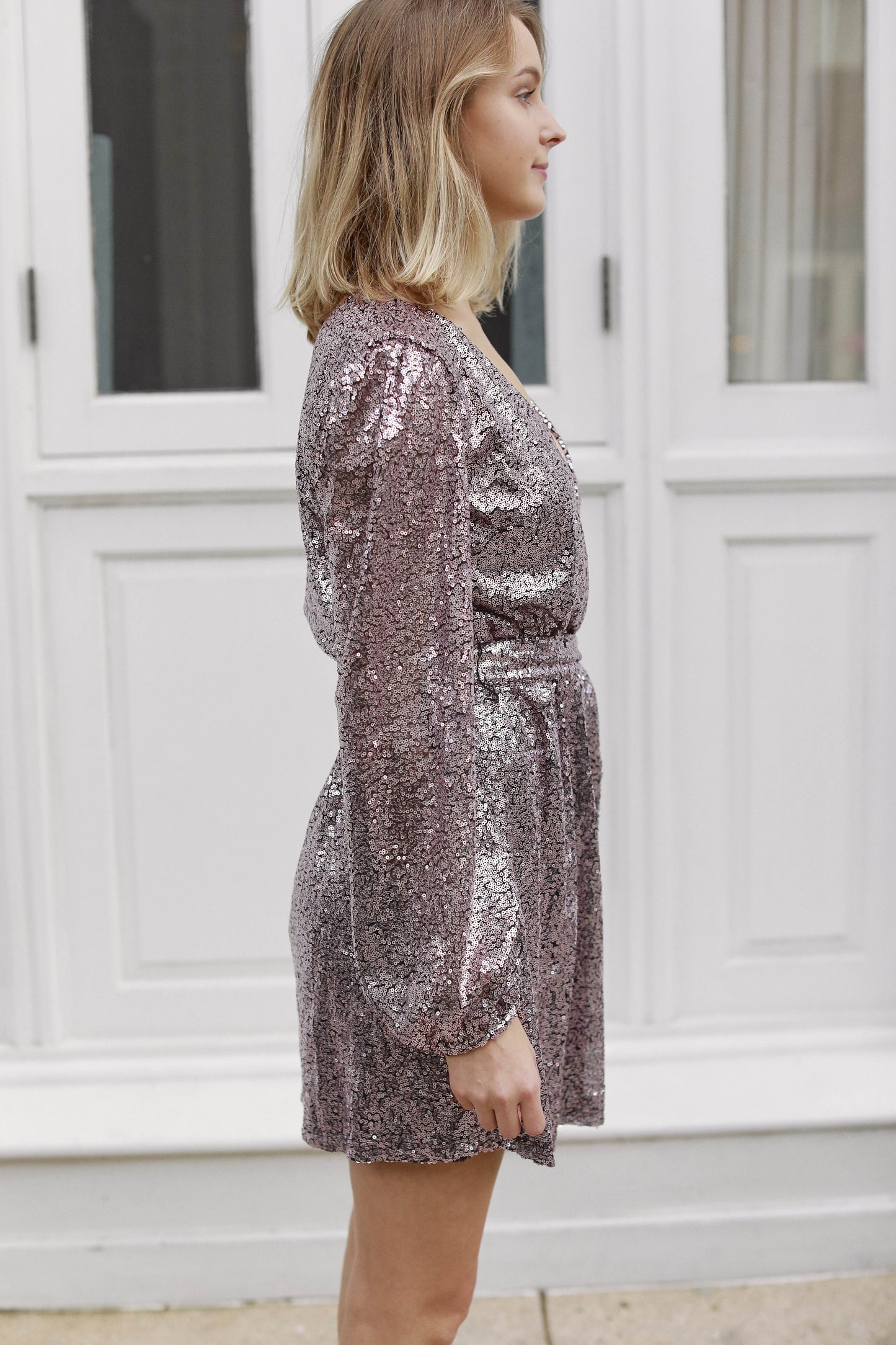 Disco Darling Blush Sequin Dress