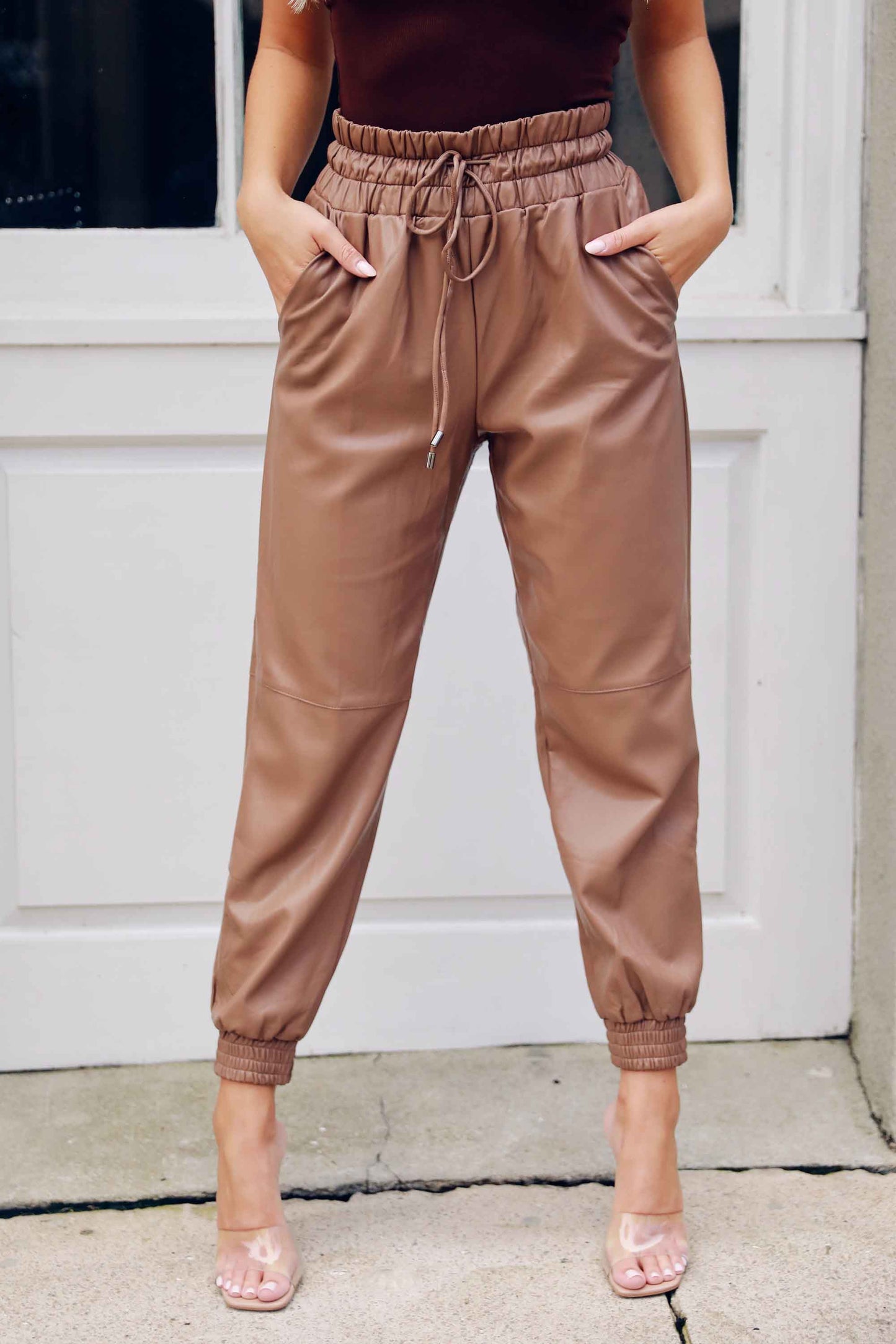 Kaycee Pleather Joggers