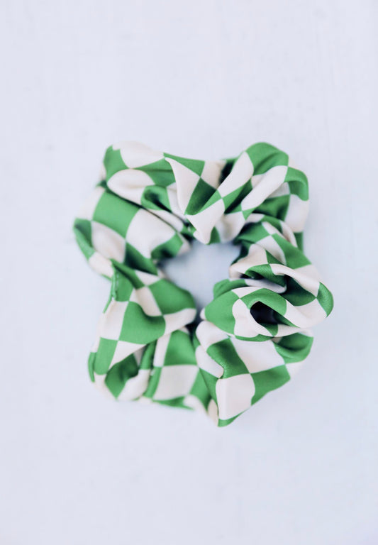 Checked-In Scrunchie in Green