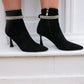 Sparkle & Suede Heeled Booties