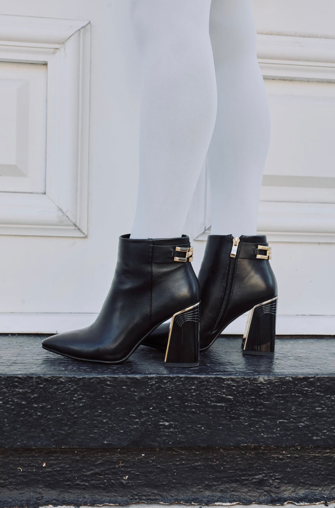 Noir Leather Booties