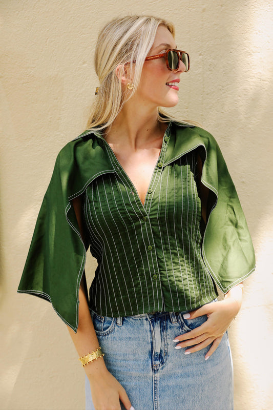 Coffee and Cocktails Top in Green