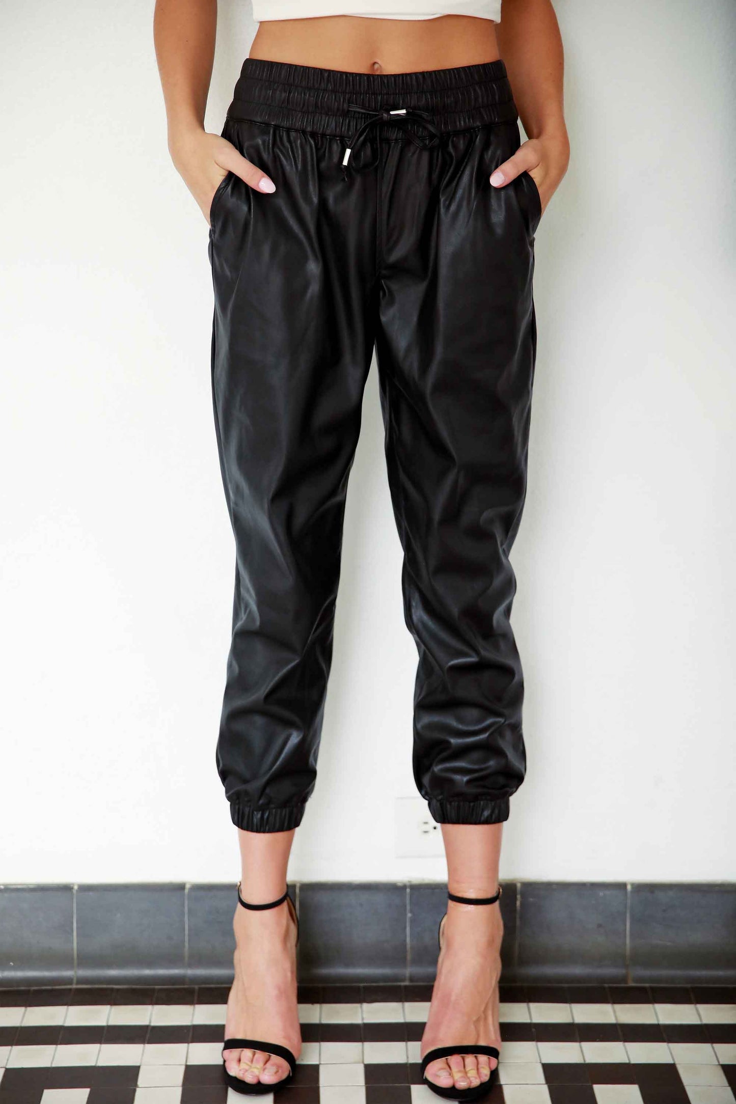 Nicolette Leather Joggers