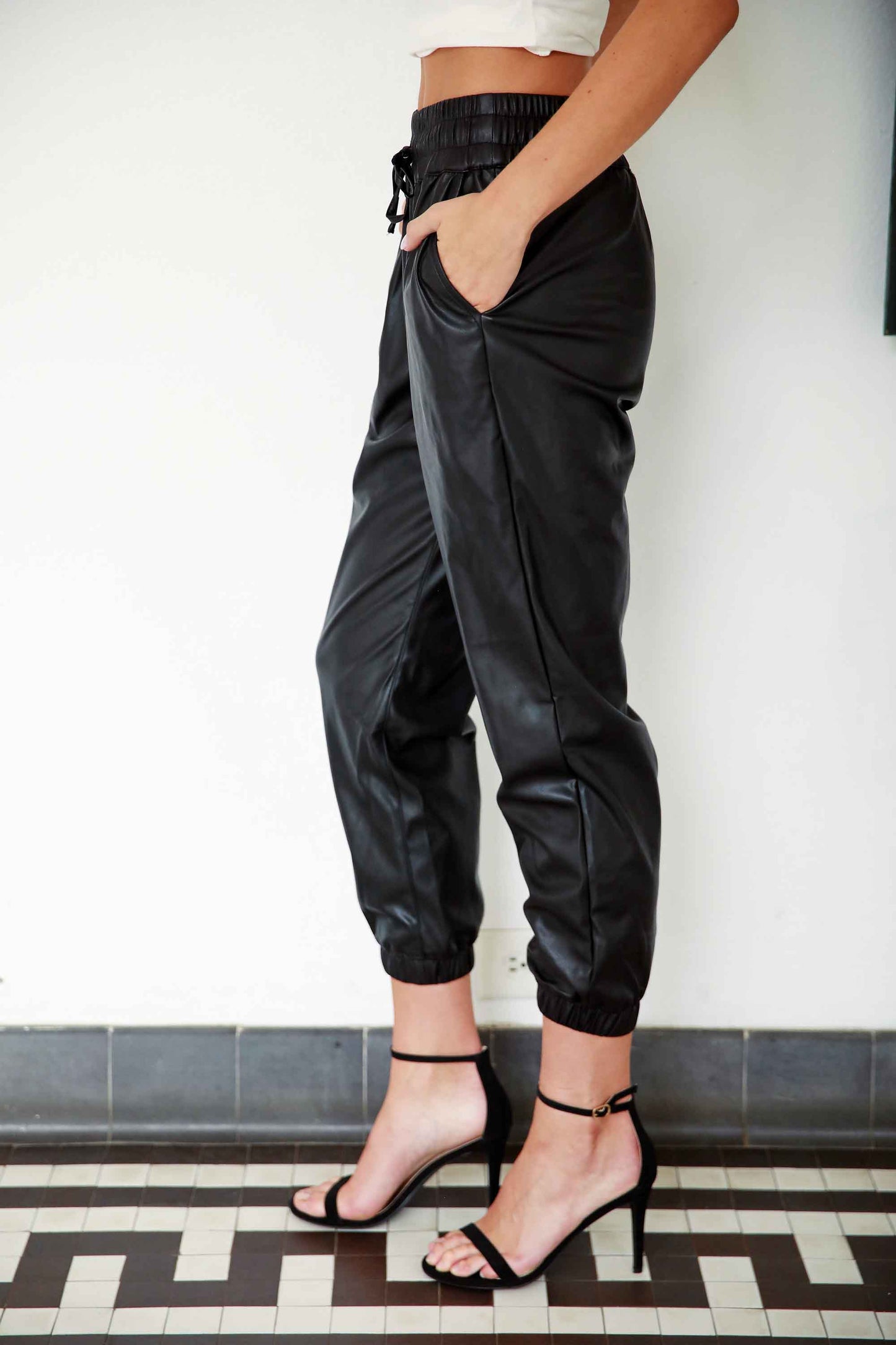 Nicolette Leather Joggers