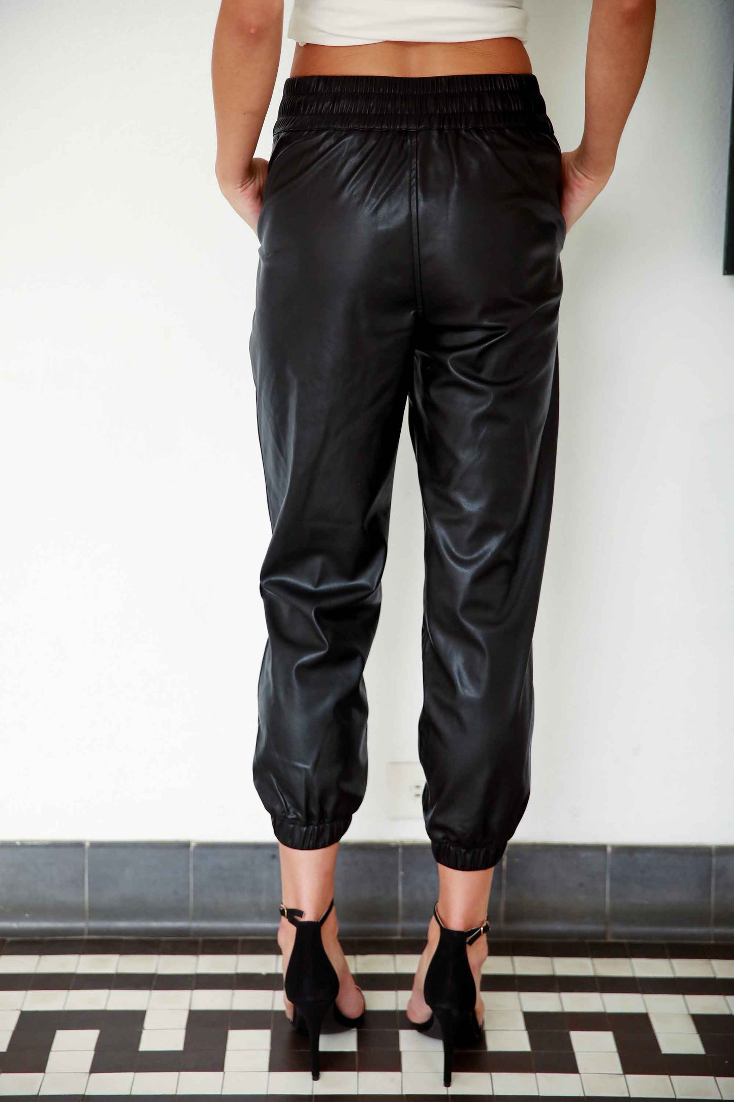 Nicolette Leather Joggers