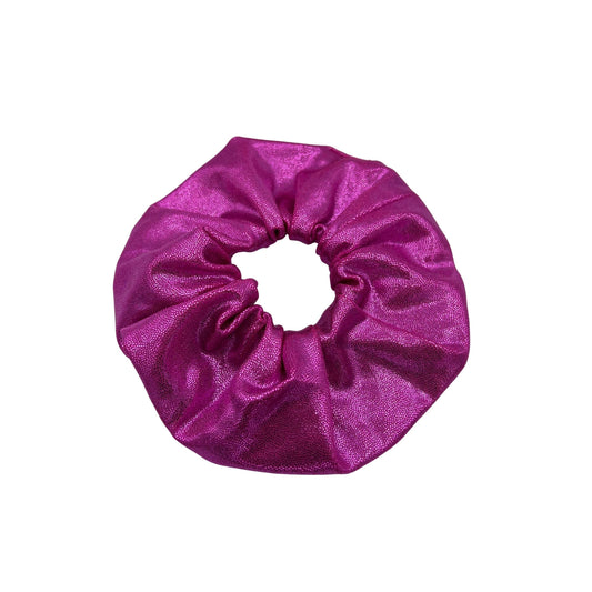 Dauphine Metallic Scrunchie in Hot Pink